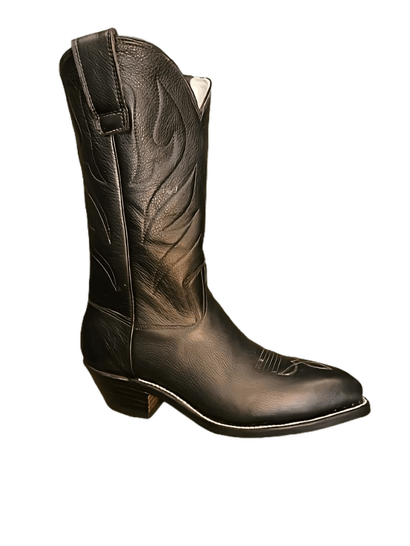 Custom Black Riding Boot, made from Horsehide, and Stitching